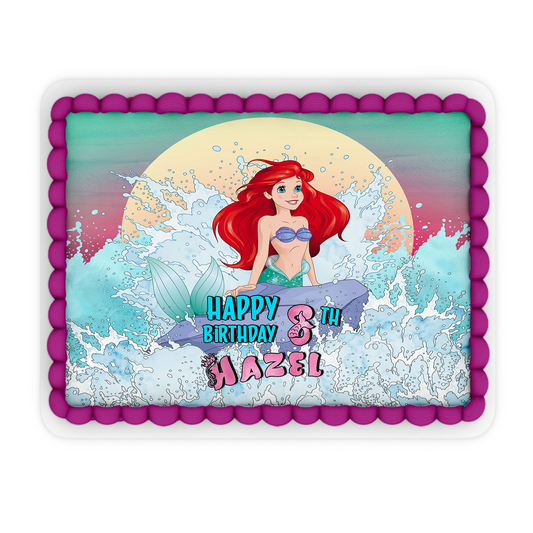 Rectangle mermaid themed personalized cake images