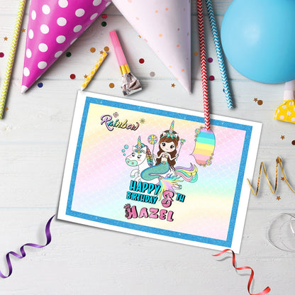 Enhance Your Cake’s Appeal with Our Rectangle Mermaid Personalized Cake Images