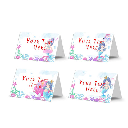 Food cards featuring mermaid theme