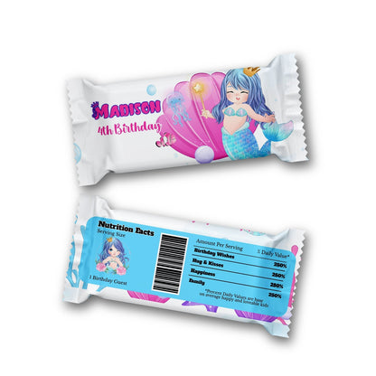 Rice Krispies treats label and candy bar label with mermaid theme