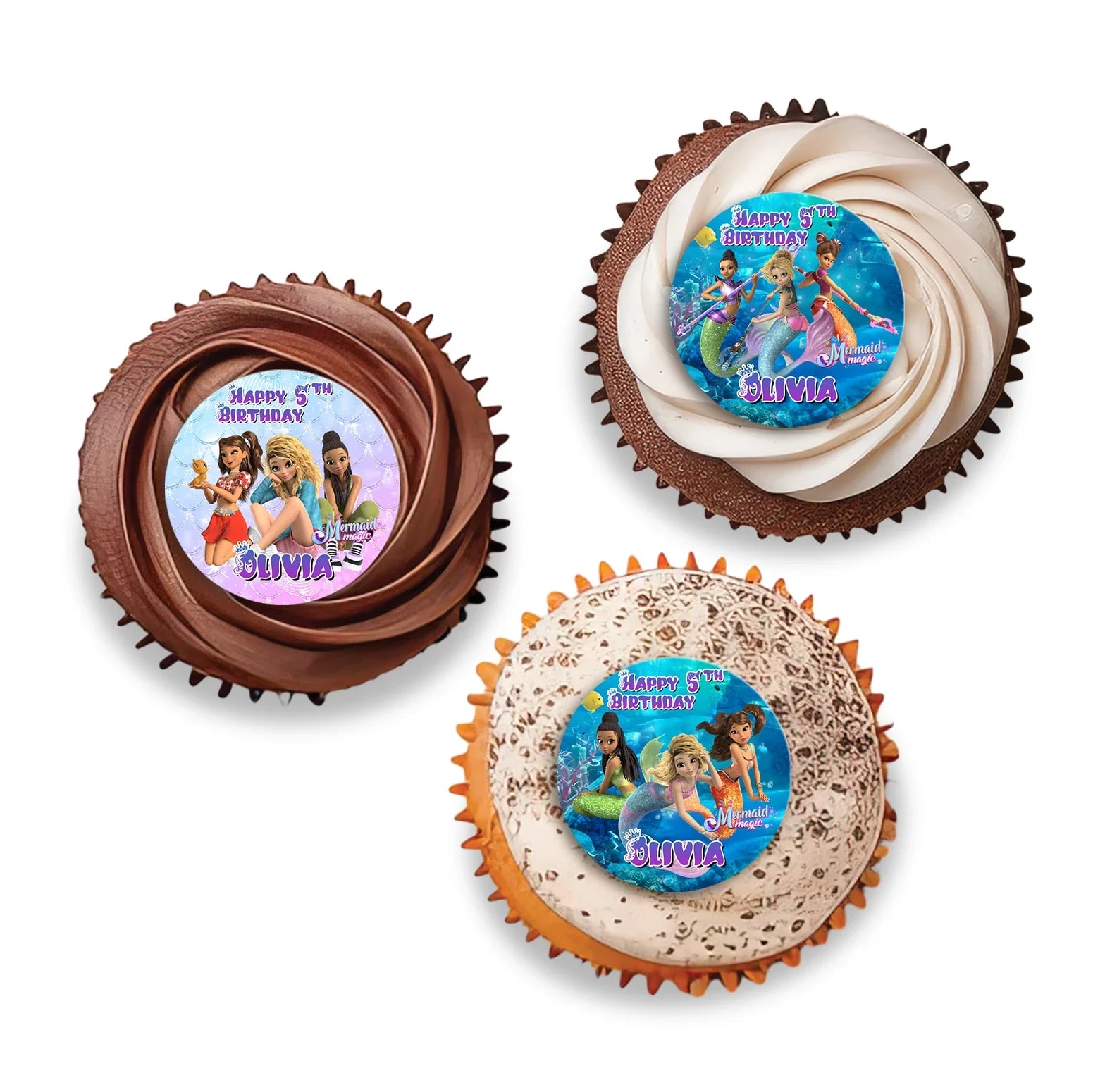 Personalized Mermaid Cupcake Toppers