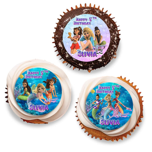 Personalized Mermaid Cupcake Toppers