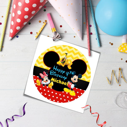 Mickey & Minnie Mouse Birthday Decorations, Disney Party Supplies, Mickey Mouse Themed, Minnie Mouse Digital Template, Editable Mickey & Minnie Mouse Image SVG PNG