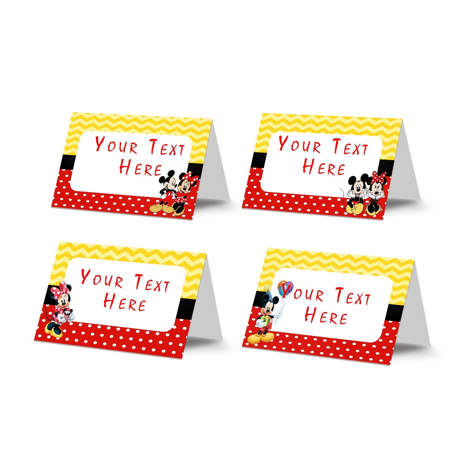 Food Tents/Food Cards with Mickey & Minnie Mouse theme