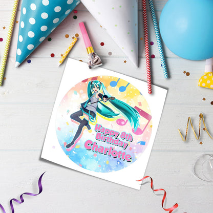 Hatsune Miku Personalized Edible Icing Sheet Cake Images - Custom Edible Cake Toppers