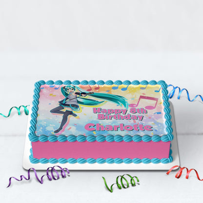 Hatsune Miku Birthday Decorations, CV01 Party Supplies, Miku Vocaloid software Themed, Hatsune Miku Expo Digital Template, Editable Hatsune Miku Image SVG PNG