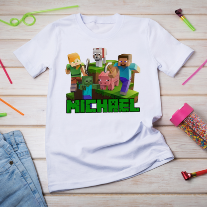 Minecraft Birthday Decorations, Pixelated Party Supplies, Minecraft Steve Themed, Minecraft Digital Template, Editable Minecraft Image SVG PNG