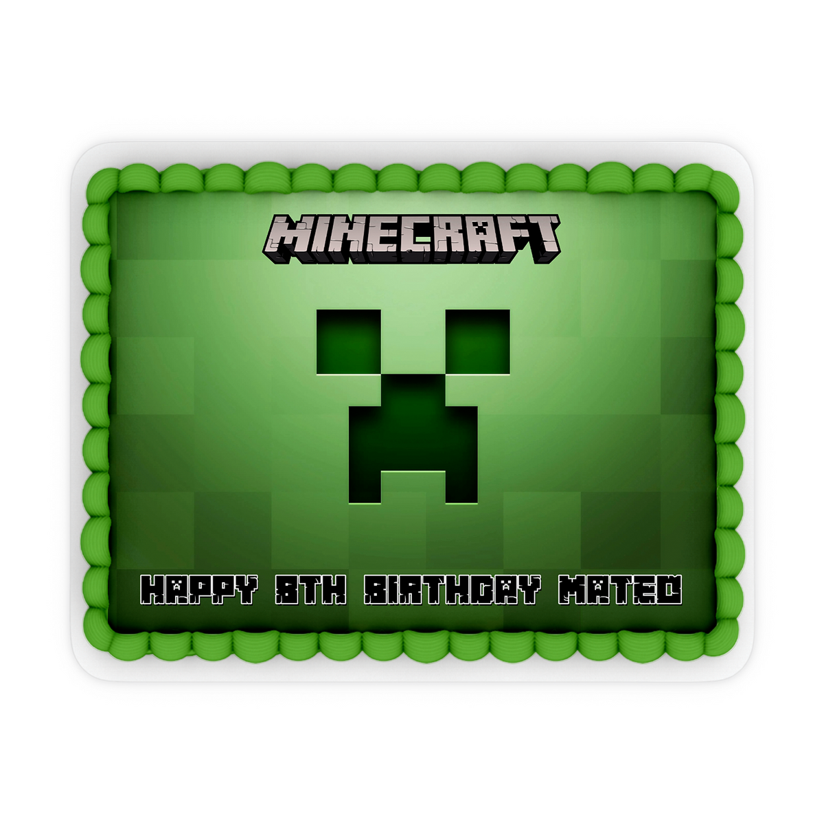 Rectangular Cake Minecraft Rectangle Minecraft Personalized Cake Images : Level Up Your Party wit ...