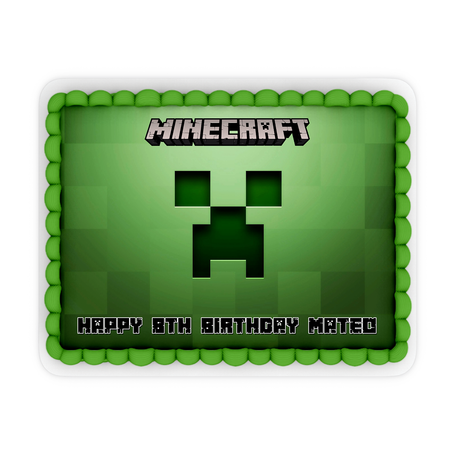 Rectangle Minecraft Personalized Cake Images adding a touch of Minecraft magic