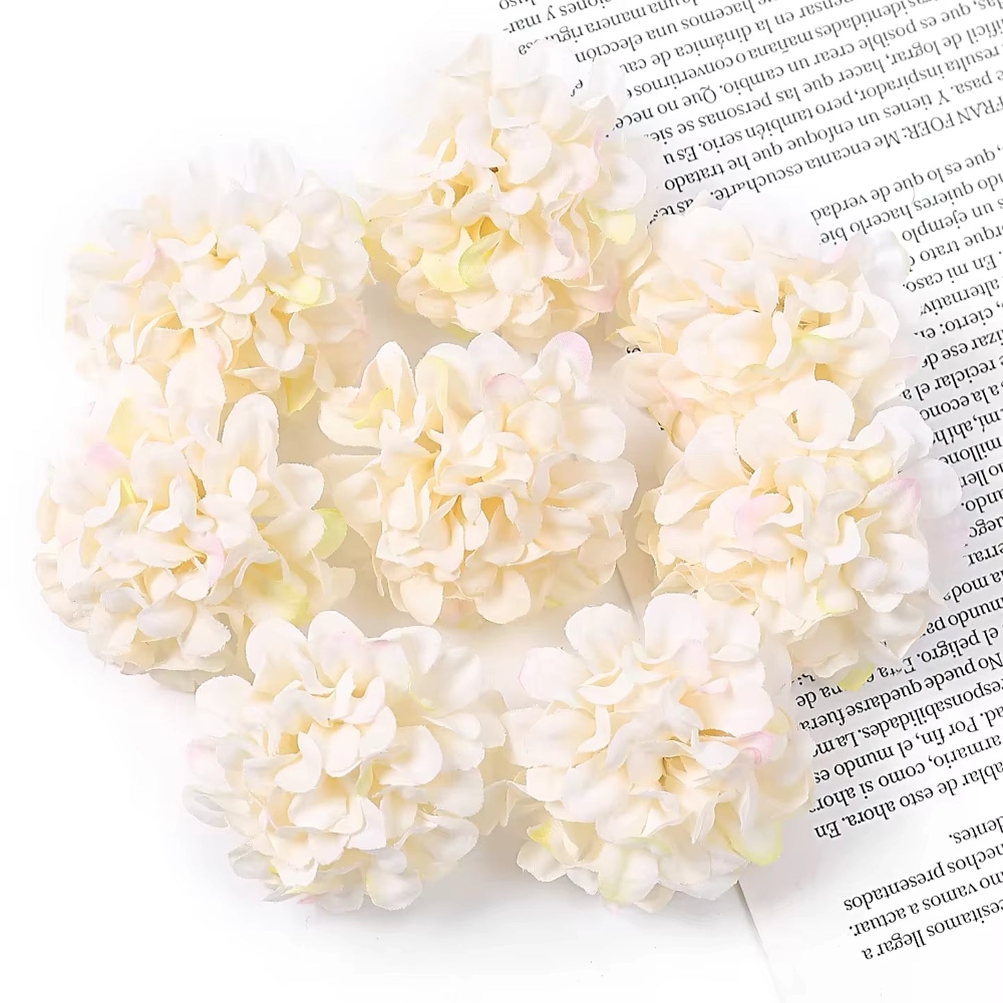 Milky White Mini Hydrangea Artificial Flower Head Cake Topper | Flower Head Cake Decoration