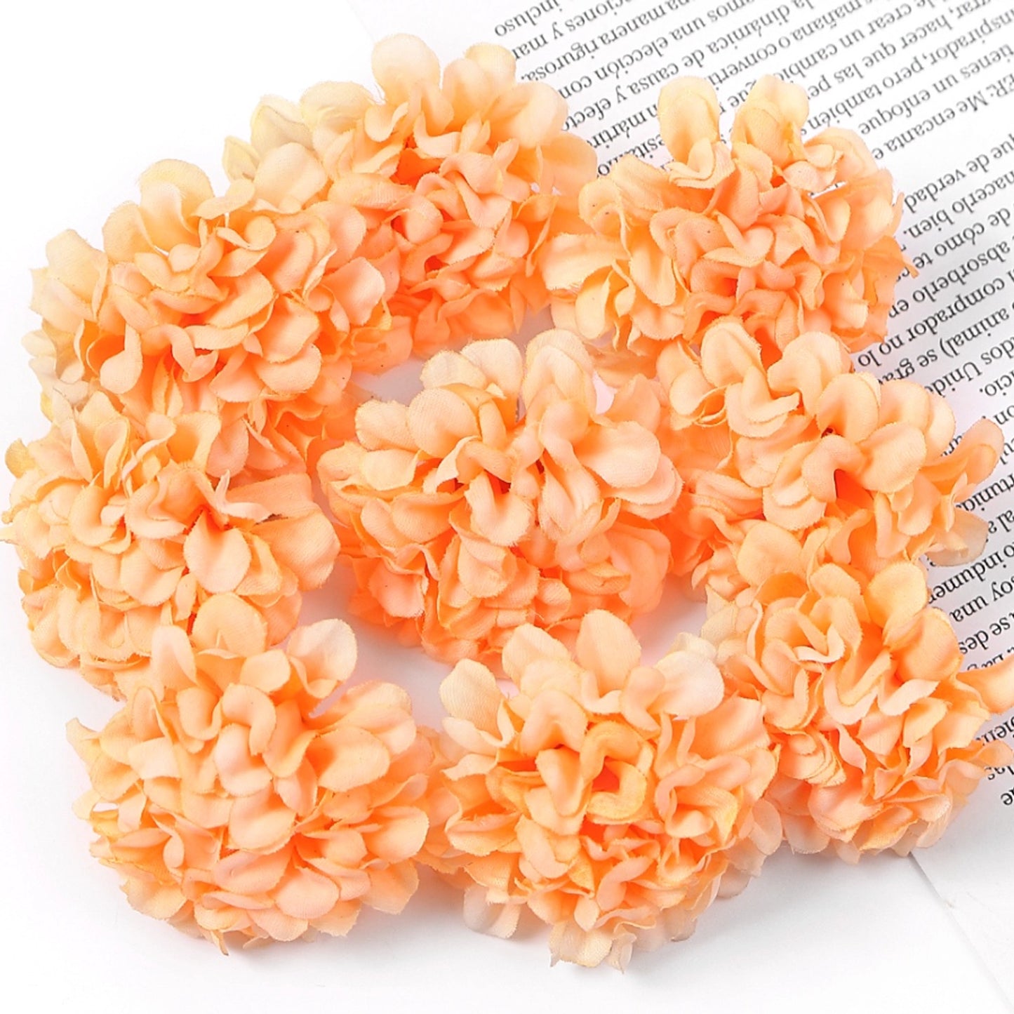 1 pc Orange Mini Hydrangea Artificial Flower Head Cake Topper | Flower Head Cake Decoration