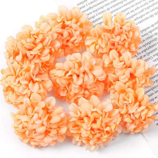 1 pc Orange Mini Hydrangea Artificial Flower Head Cake Topper | Flower Head Cake Decoration