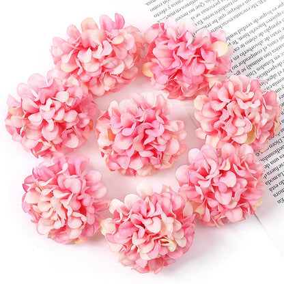 Pink Mini Hydrangea Artificial Flower Head Cake Topper | Flower Head Cake Decoration
