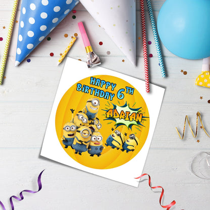 Add Fun to Your Cake with Minion Personalized Edible Sheet Images - Round