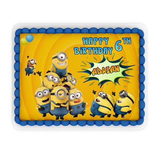 Rectangle Minion personalized edible sheet cake images