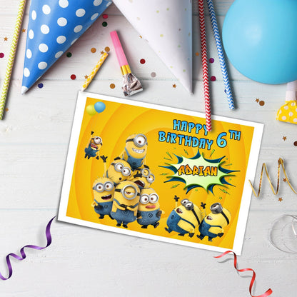 Make Your Cake Stand Out with Minion Personalized Edible Sheet Images - Rectangle