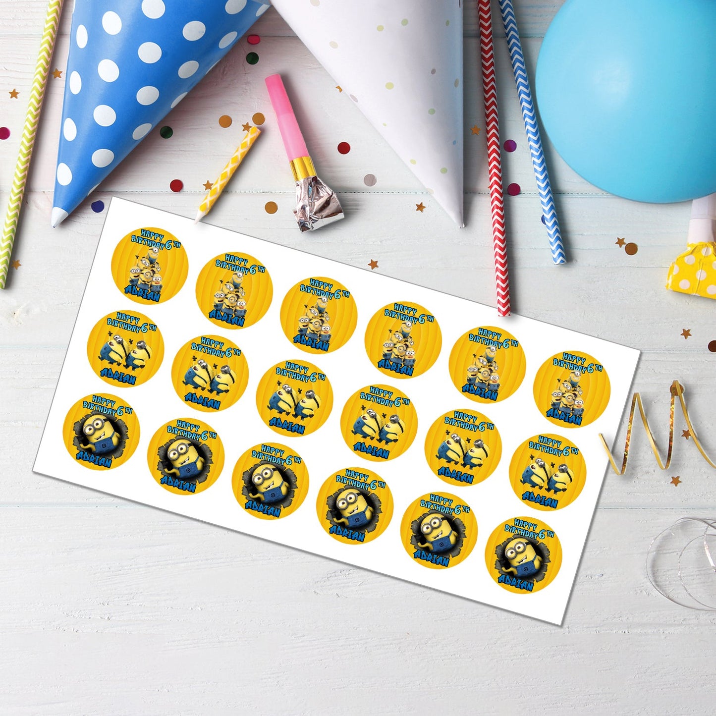 Delight Your Guests with Minion Personalized Cupcakes Toppers