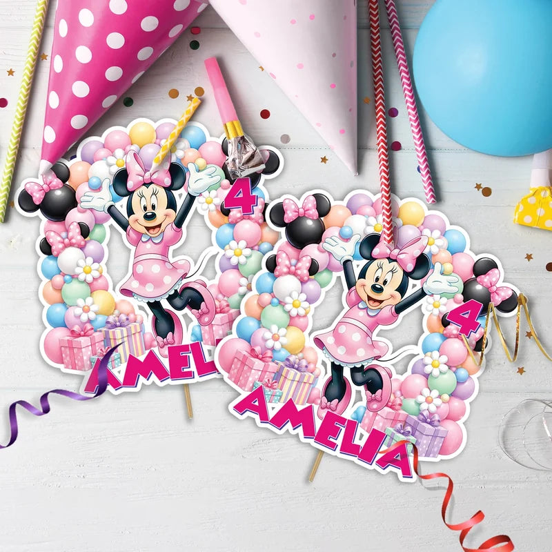 Minnie Mouse Birthday Decorations, Disney Party Supplies, Minnie & Mickey Themed, Minnie Digital Template, Editable Minnie Mouse Image SVG PNG