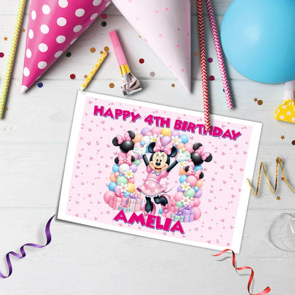 Minnie Mouse Personalized Icing Sheet Cake Topper Images