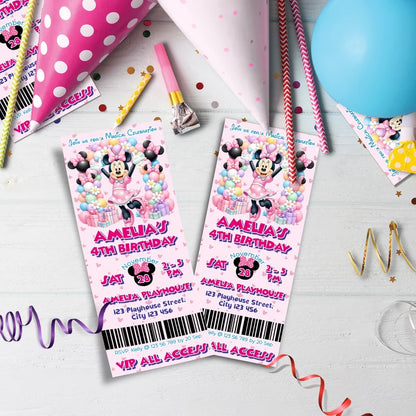 Minnie Mouse Birthday Decorations, Disney Party Supplies, Minnie & Mickey Themed, Minnie Digital Template, Editable Minnie Mouse Image SVG PNG
