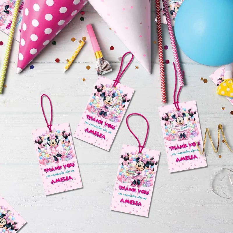 Minnie Mouse Birthday Decorations, Disney Party Supplies, Minnie & Mickey Themed, Minnie Digital Template, Editable Minnie Mouse Image SVG PNG