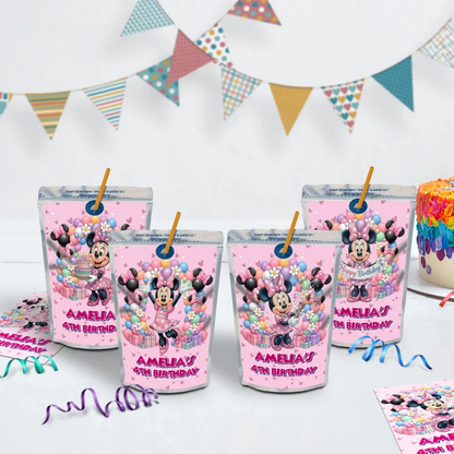 Minnie Mouse Birthday Decorations, Disney Party Supplies, Minnie & Mickey Themed, Minnie Digital Template, Editable Minnie Mouse Image SVG PNG