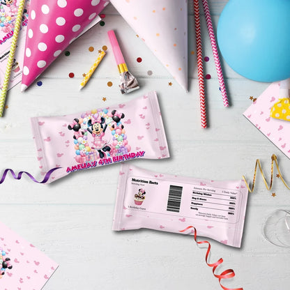 Minnie Mouse Birthday Decorations, Disney Party Supplies, Minnie & Mickey Themed, Minnie Digital Template, Editable Minnie Mouse Image SVG PNG
