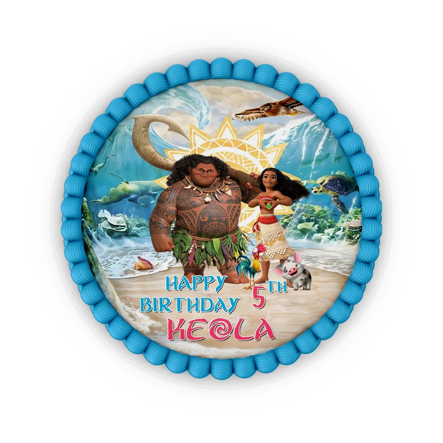 Moana 2 Personalized Edible Icing Cake Images for Cake Decoration