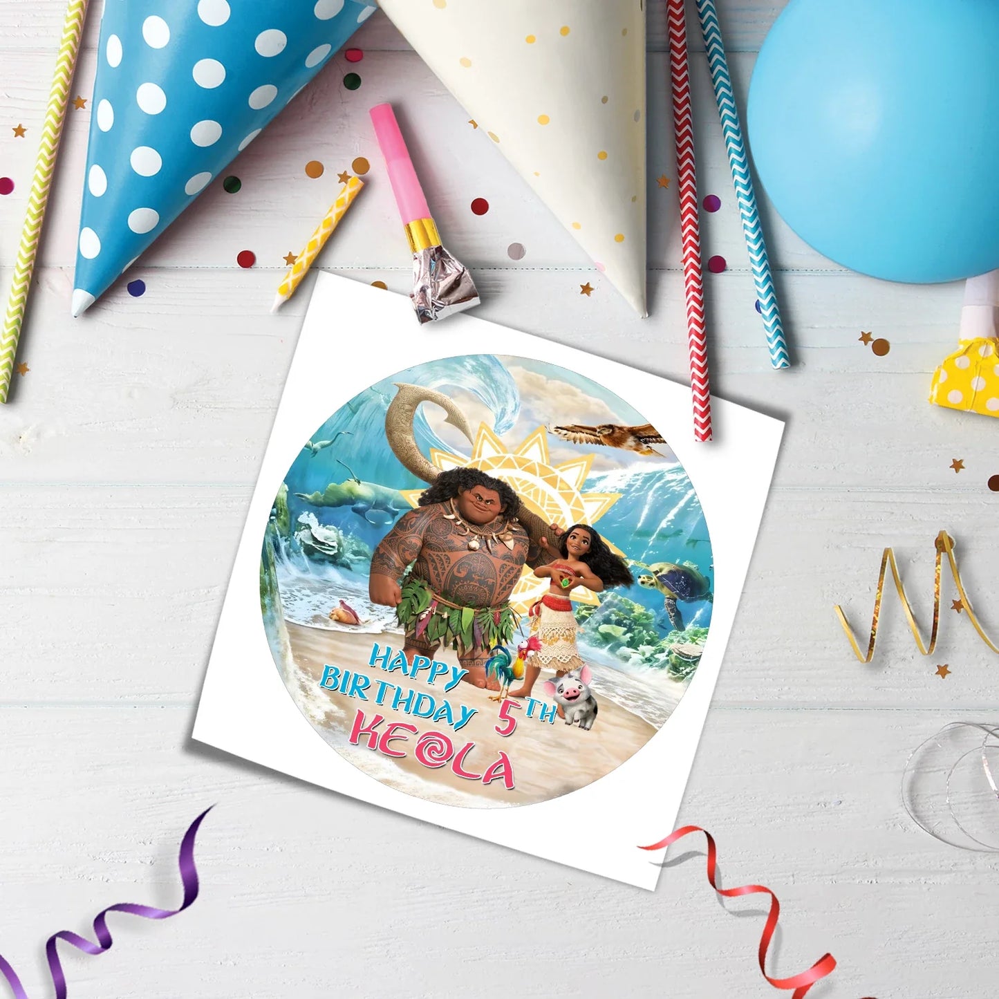 Moana Personalized Edible Icing Sheet Cake Images - Custom Cake Decoration