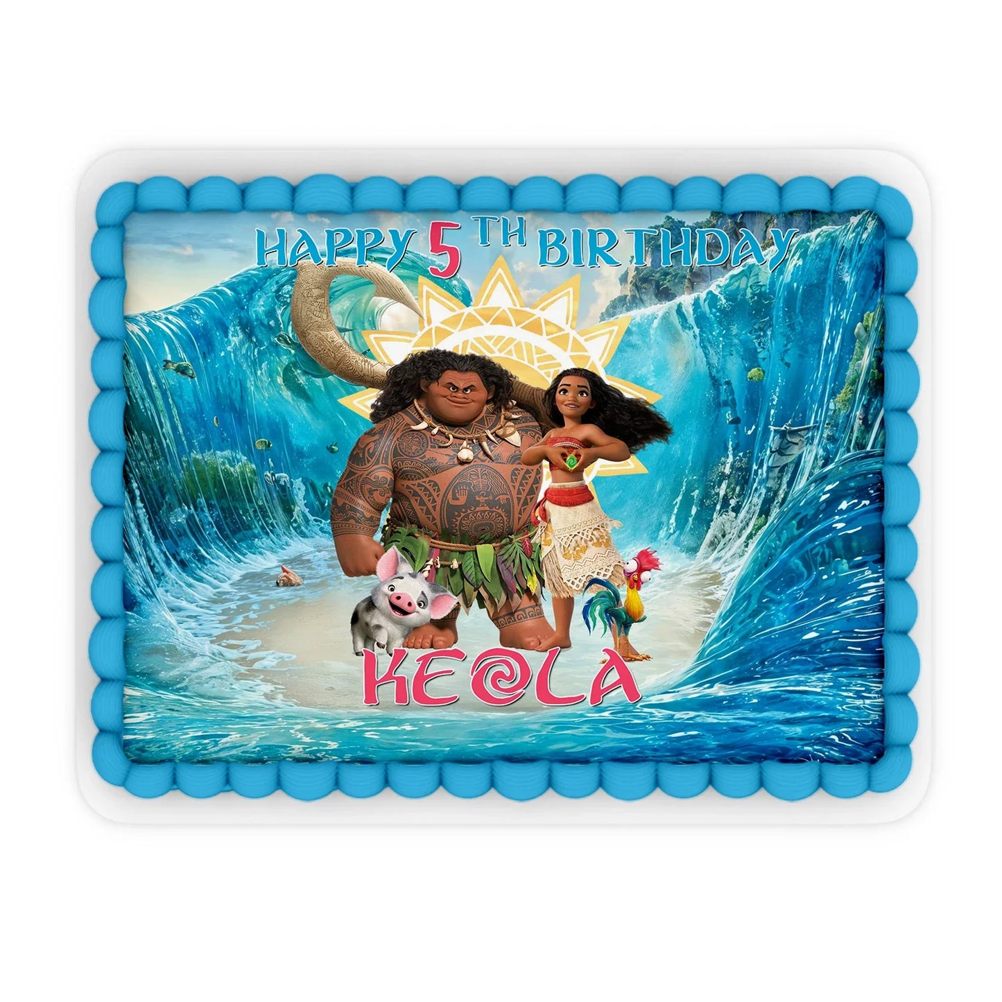 Moana 2 Personalized Edible Sheet Cake Images for Themed parties