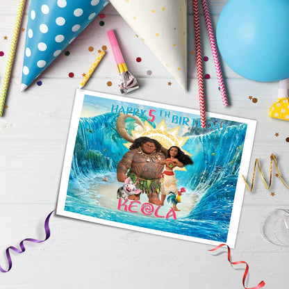 Moana Personalized Edible Sheet Cake Topper - Add a Unique Touch to Your Cake