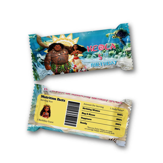 Moana 2 Rice Krispies Treats & Candy Bar Label for Birthday Treats