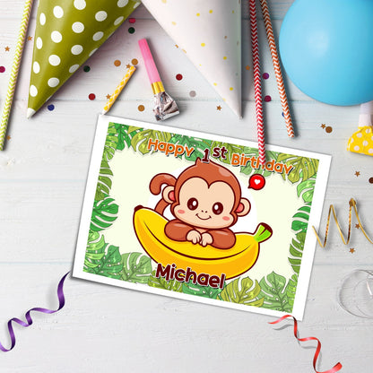 Unique Monkey - Custom Rectangle Edible Sheet Cake Images for Special Occasions