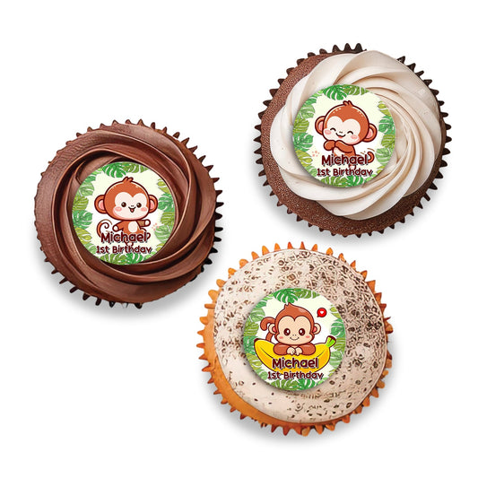 Personalized Monkey Cupcake Toppers for Kids’ Birthdays