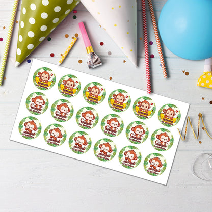 Adorable Monkey - Personalized Cupcake Toppers for Fun Celebrations