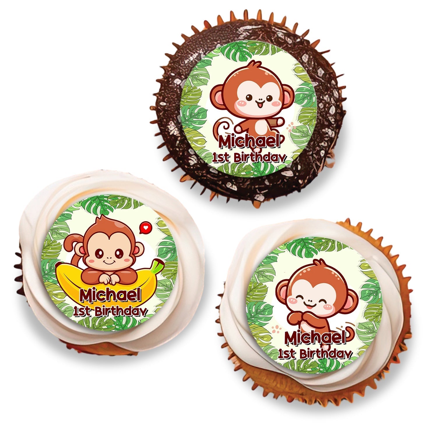 Personalized Monkey Cupcake Toppers for Kids’ Birthdays