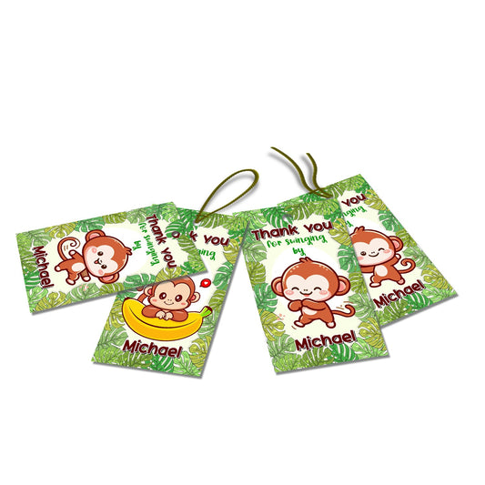 Monkey-Themed Thank You Tags for Party Favors
