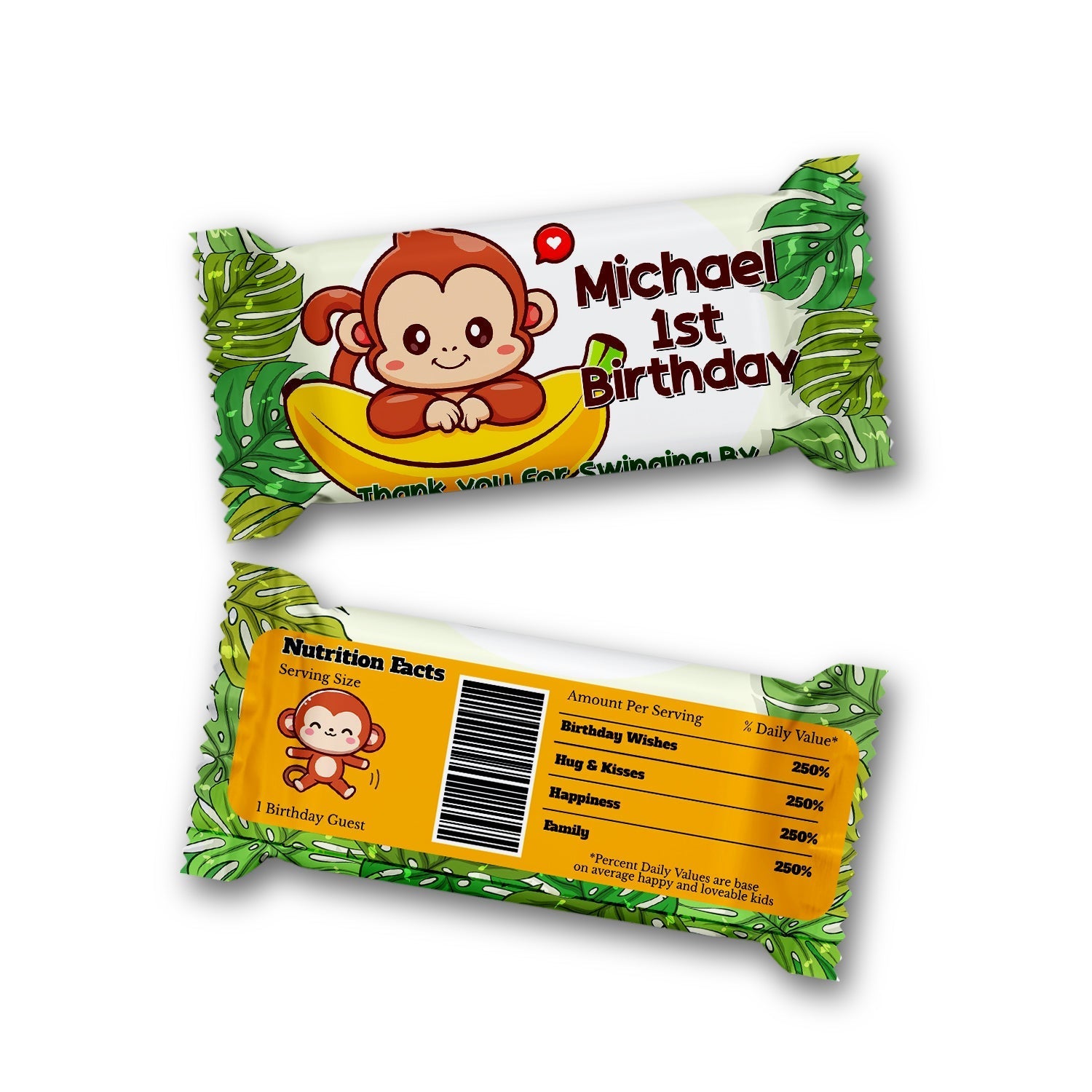 Monkey - Custom Labels for Rice Krispies Treats & Candy Bars – Terryberri