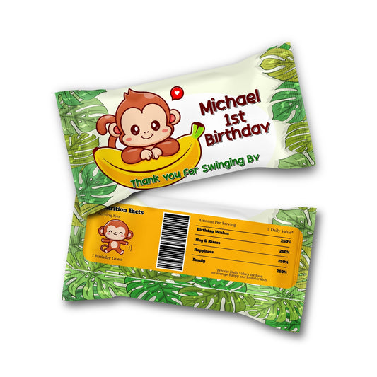 Custom Monkey Skittles Candy Labels for Birthdays