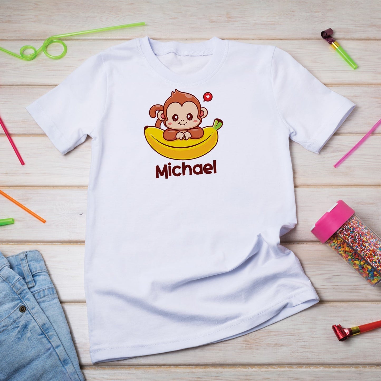 Monkey Birthday Decorations, 1st Birthday Party Supplies, Cute Monkey Themed, Monkey Party Digital Template, Little Monkey SVG, PNG