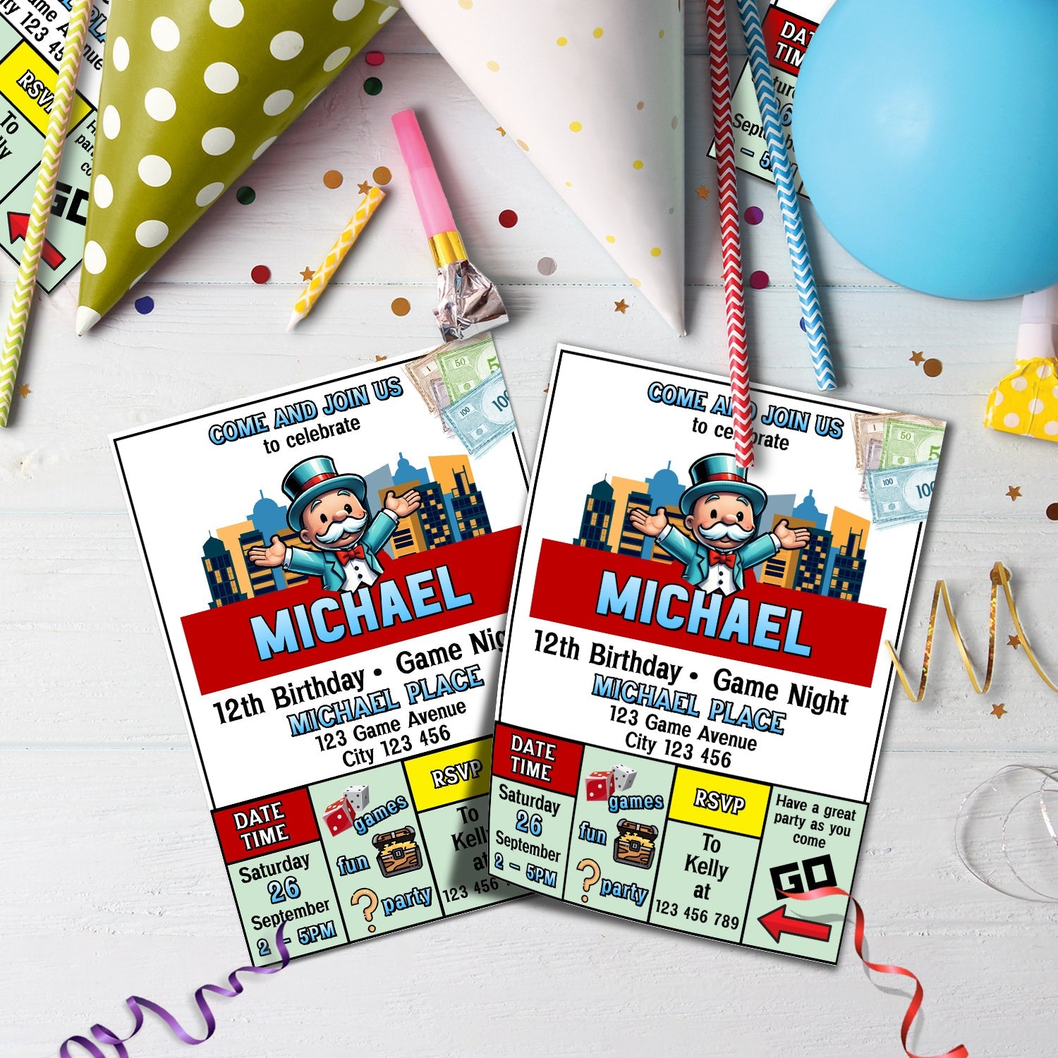 Monopoly Go Birthday Decorations, Monopoly Board Game Party Supplies, Sleepover Board Game, Game Night, Monopoly Game SVG