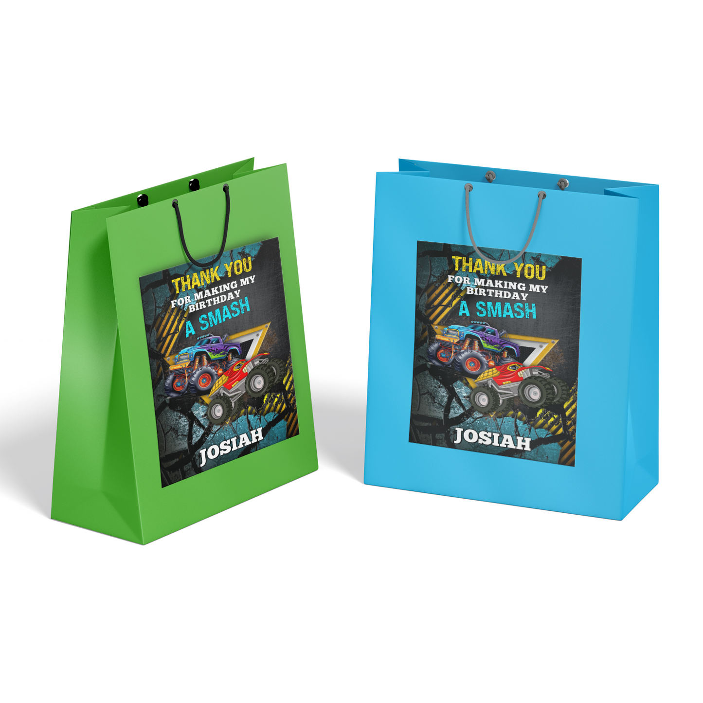 Monster Jam gift bag label