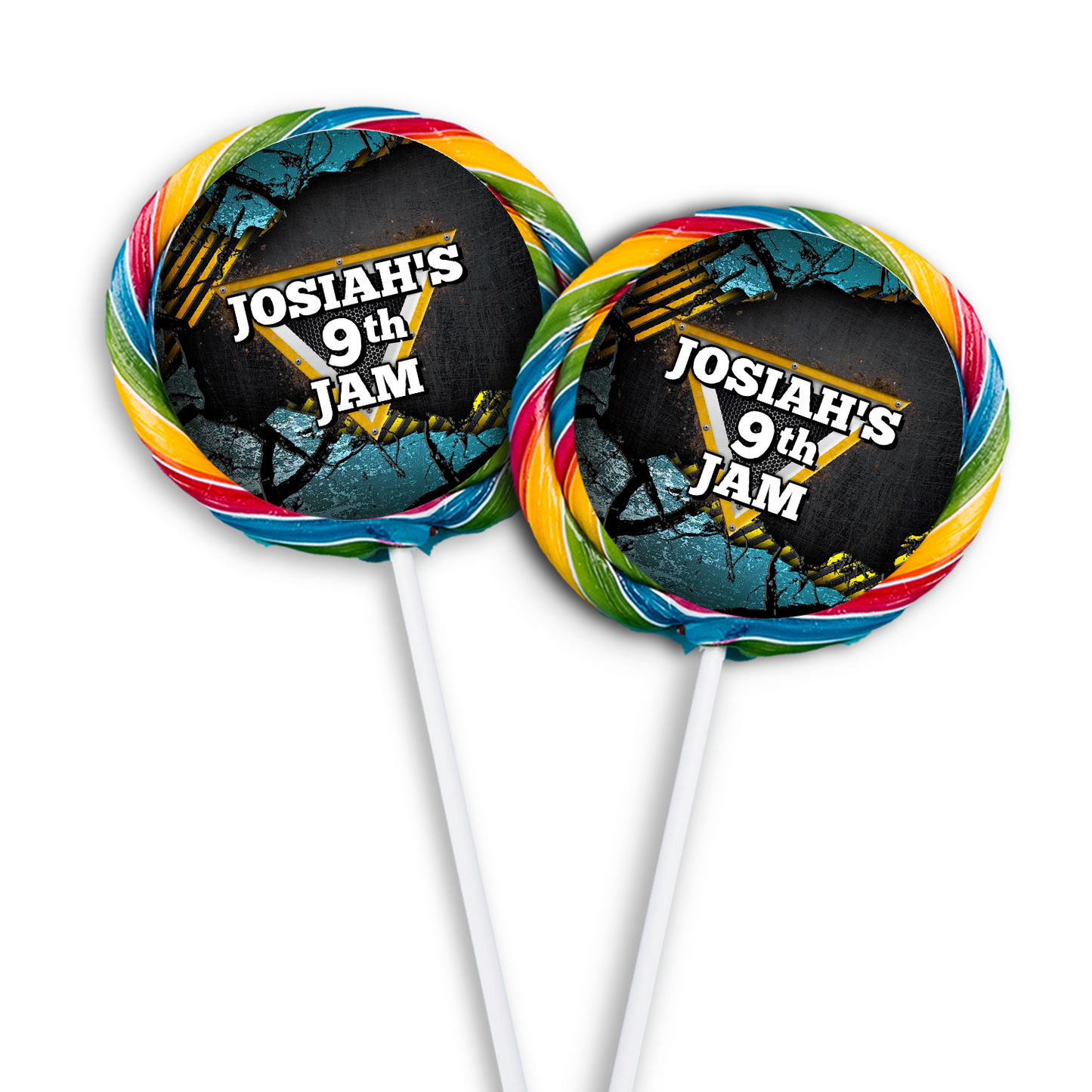 Monster Jam lollipop label