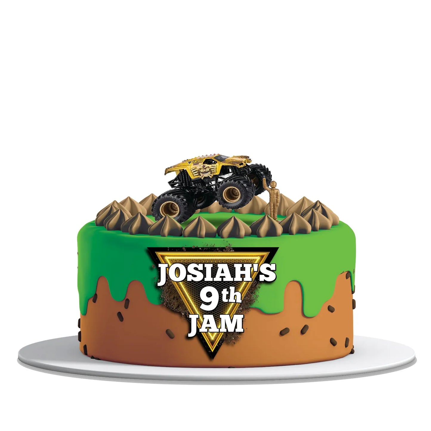 Monster Jam personalized cake toppers for themed party decorations