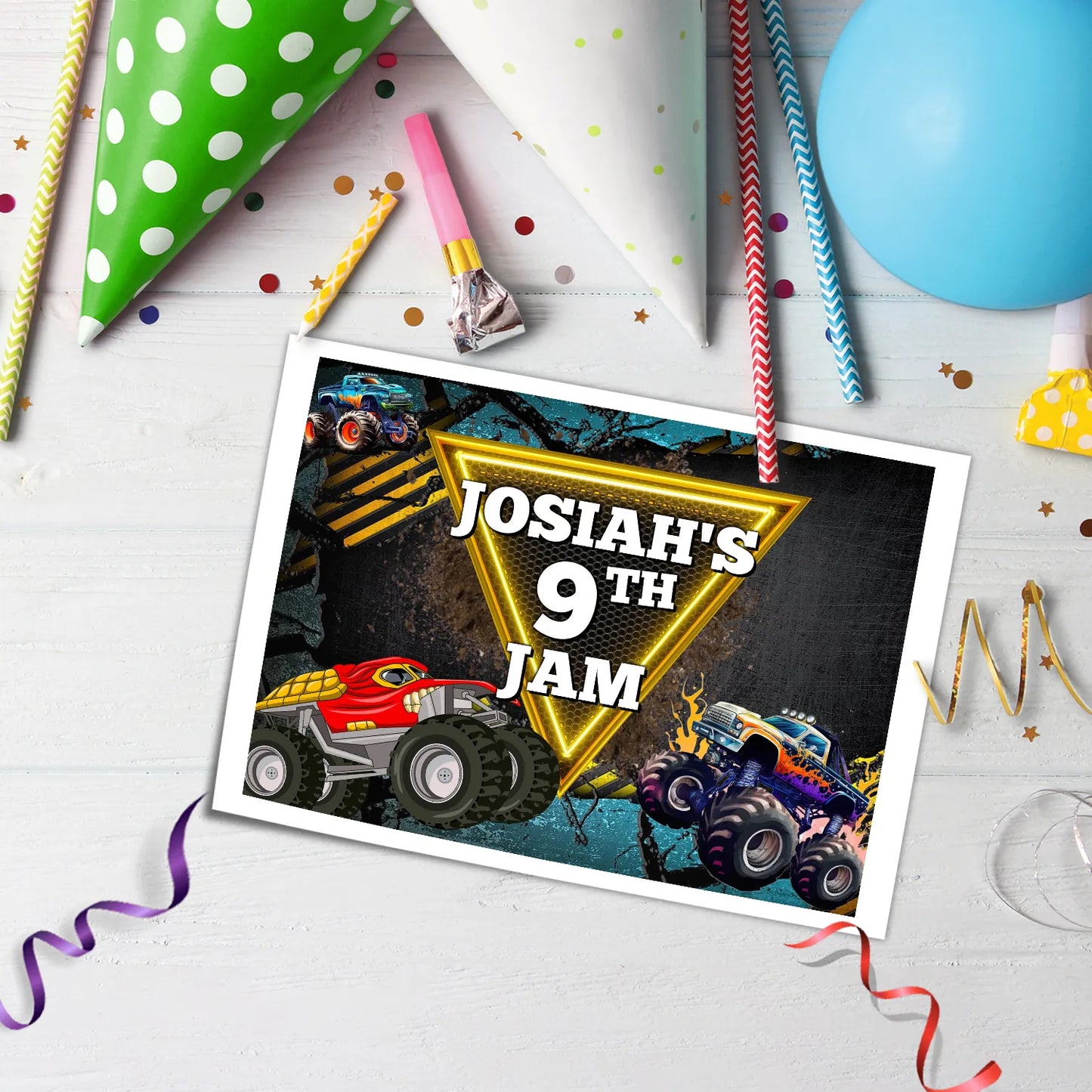 Monster Jam Edible Sheet Cake Topper for Themed Cakes