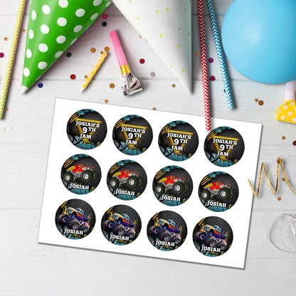 Monster Jam Personalized Cupcake Toppers