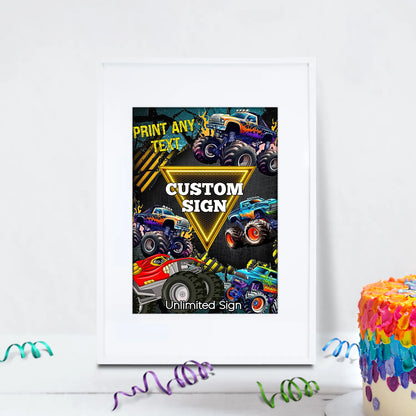 Monster Jam Birthday Decorations, Monster Truck Party Supplies, Off Road Truck Themed, Jump Truck Digital Template, Editable Monster Jam Image SVG PNG