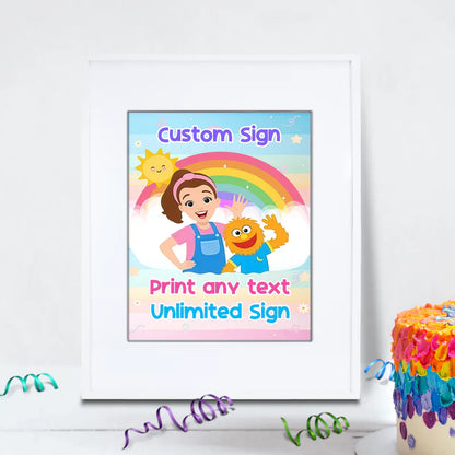 Ms Rachel Birthday Decorations, Toddler Learning Party Supplies, Baby Learning Themed, Learn to Talk Digital Template, Editable Ms Rachel Toddler Learning Image SVG PNG