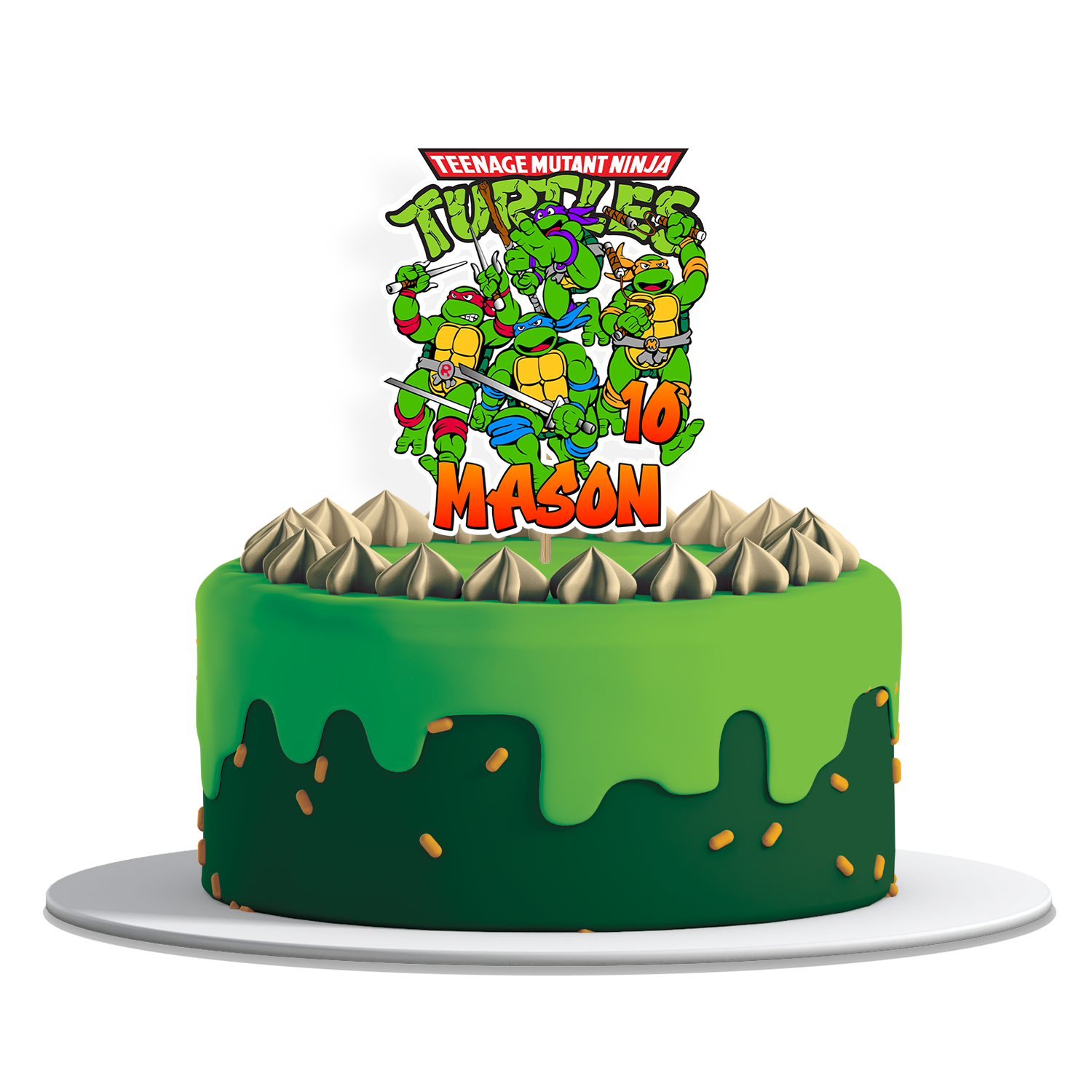 Personalized Teenage Mutant Ninja Turtles cake toppers