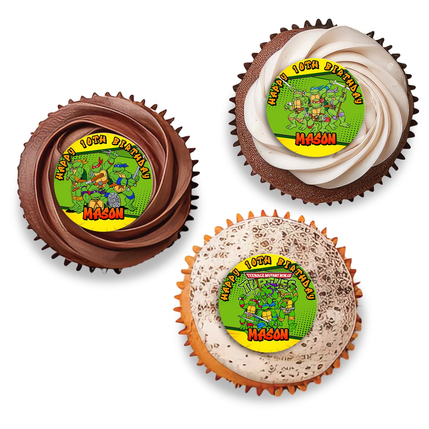 Personalized Teenage Mutant Ninja Turtles cupcakes toppers